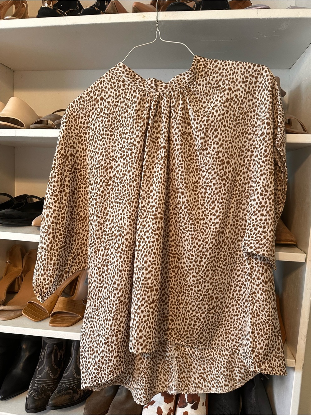 SHEIN Curve Brown and Beige Leopard Print Top